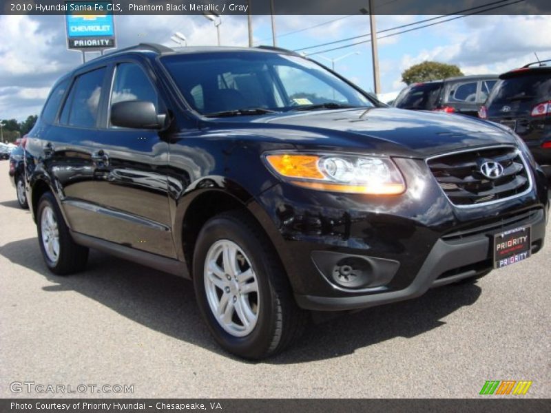 Phantom Black Metallic / Gray 2010 Hyundai Santa Fe GLS