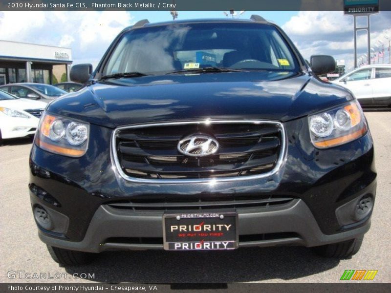 Phantom Black Metallic / Gray 2010 Hyundai Santa Fe GLS