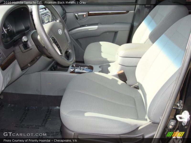 Phantom Black Metallic / Gray 2010 Hyundai Santa Fe GLS