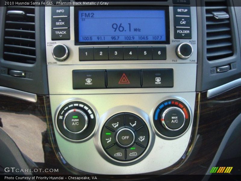 Phantom Black Metallic / Gray 2010 Hyundai Santa Fe GLS