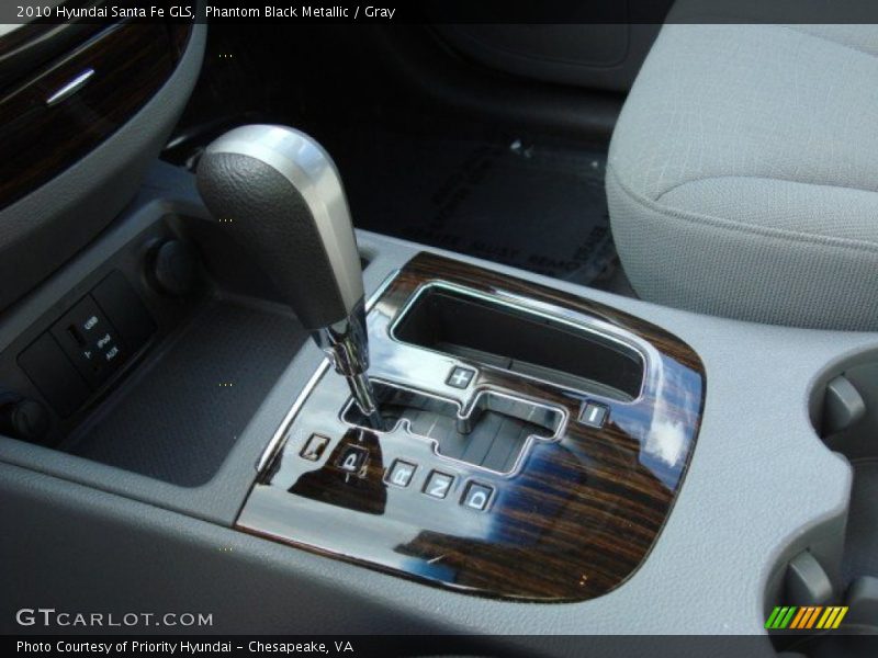 Phantom Black Metallic / Gray 2010 Hyundai Santa Fe GLS