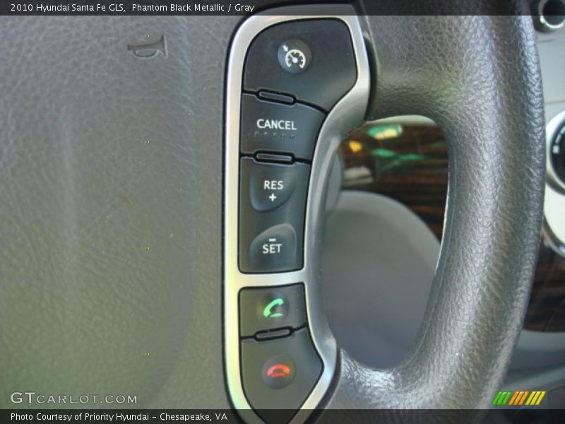 Phantom Black Metallic / Gray 2010 Hyundai Santa Fe GLS