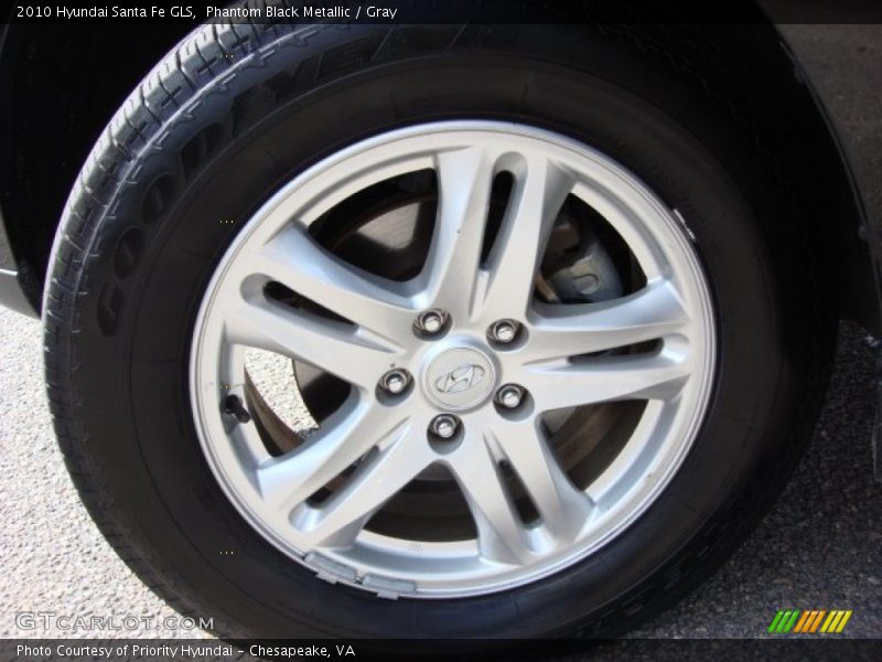 Phantom Black Metallic / Gray 2010 Hyundai Santa Fe GLS
