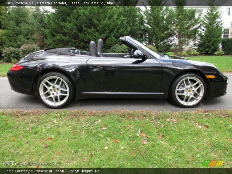 Basalt Black Metallic / Black 2009 Porsche 911 Carrera Cabriolet