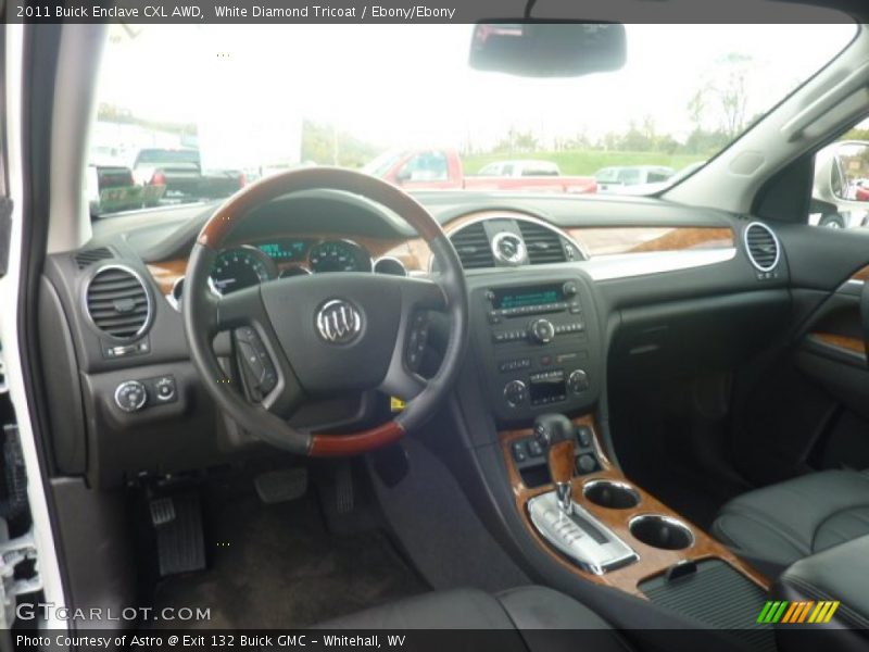White Diamond Tricoat / Ebony/Ebony 2011 Buick Enclave CXL AWD