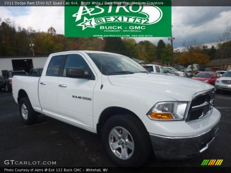 Bright White / Dark Slate Gray/Medium Graystone 2011 Dodge Ram 1500 SLT Quad Cab 4x4