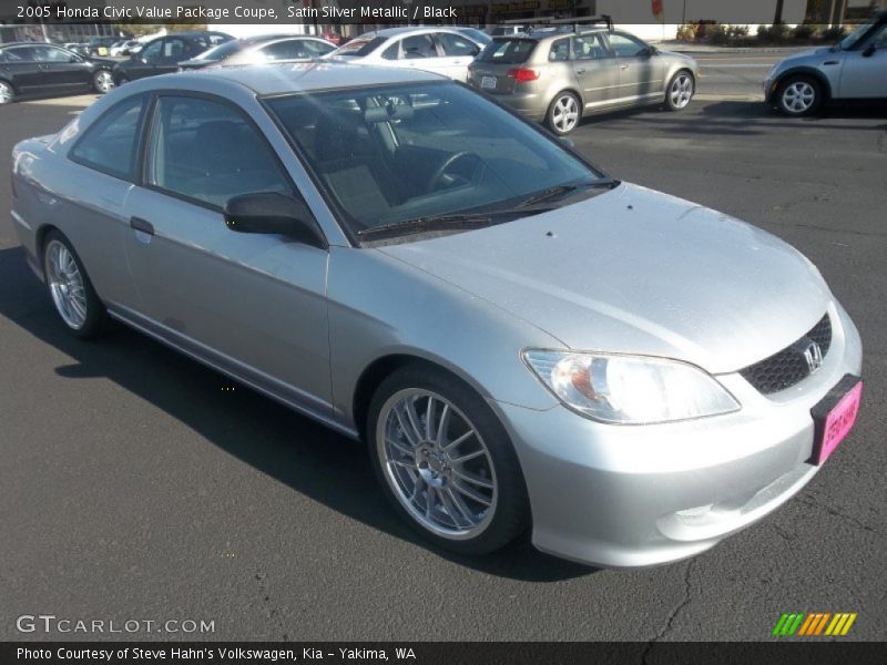 Satin Silver Metallic / Black 2005 Honda Civic Value Package Coupe