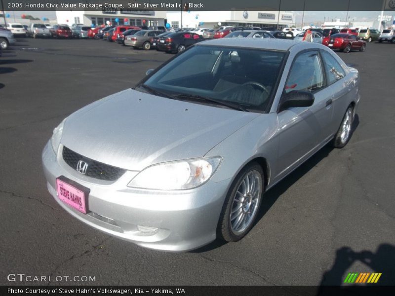 Satin Silver Metallic / Black 2005 Honda Civic Value Package Coupe