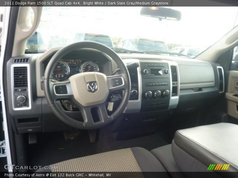 Bright White / Dark Slate Gray/Medium Graystone 2011 Dodge Ram 1500 SLT Quad Cab 4x4