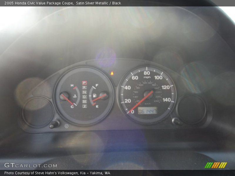 Satin Silver Metallic / Black 2005 Honda Civic Value Package Coupe