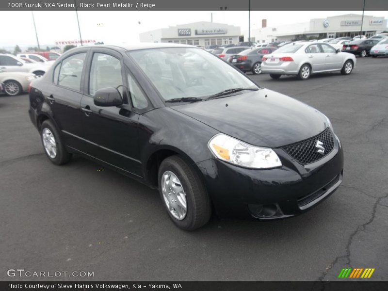 Black Pearl Metallic / Beige 2008 Suzuki SX4 Sedan