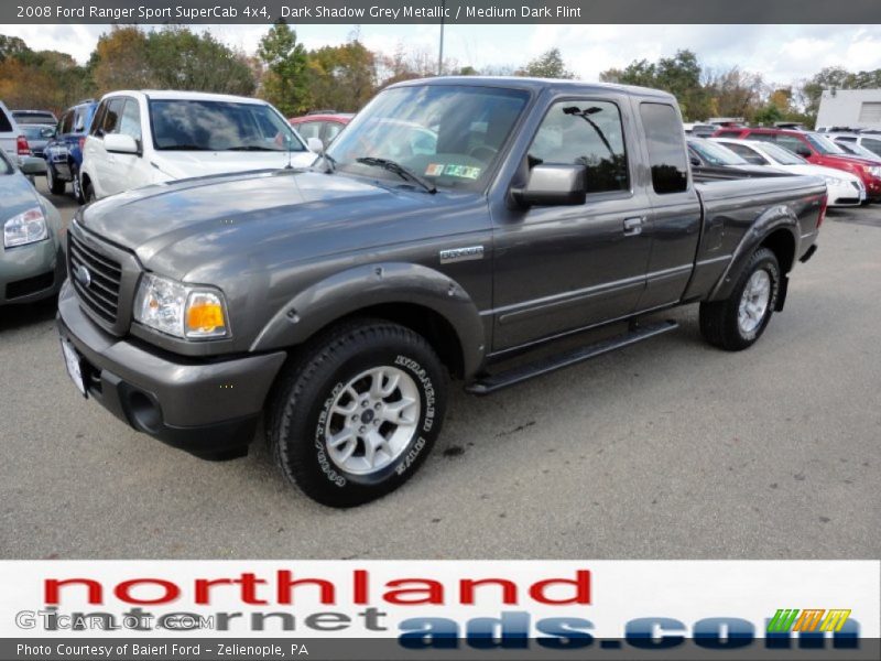 Dark Shadow Grey Metallic / Medium Dark Flint 2008 Ford Ranger Sport SuperCab 4x4