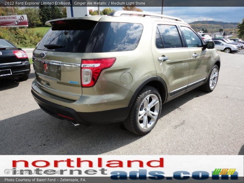 Ginger Ale Metallic / Medium Light Stone 2012 Ford Explorer Limited EcoBoost