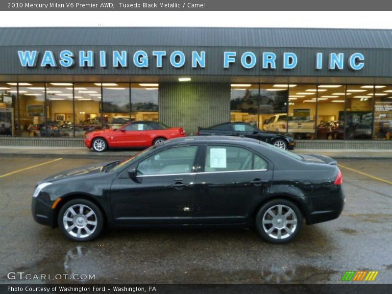 Tuxedo Black Metallic / Camel 2010 Mercury Milan V6 Premier AWD