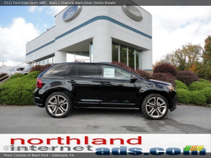 Black / Charcoal Black/Silver Smoke Metallic 2012 Ford Edge Sport AWD