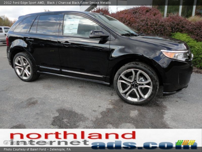 Black / Charcoal Black/Silver Smoke Metallic 2012 Ford Edge Sport AWD