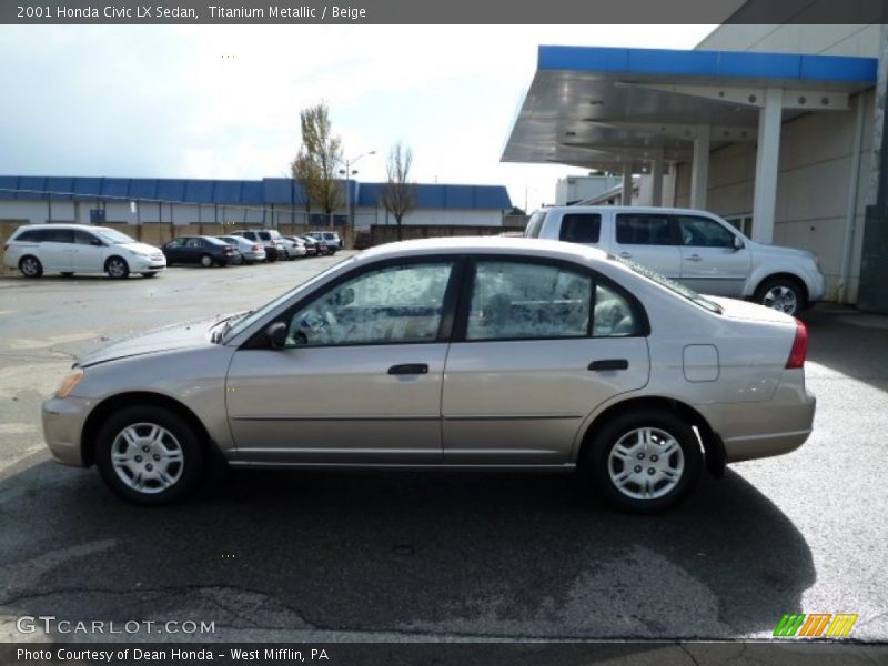 Titanium Metallic / Beige 2001 Honda Civic LX Sedan