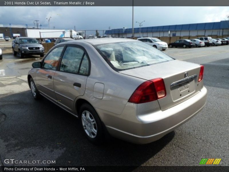 Titanium Metallic / Beige 2001 Honda Civic LX Sedan