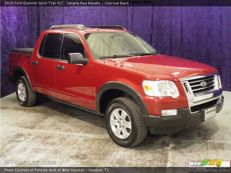 Sangria Red Metallic / Charcoal Black 2010 Ford Explorer Sport Trac XLT
