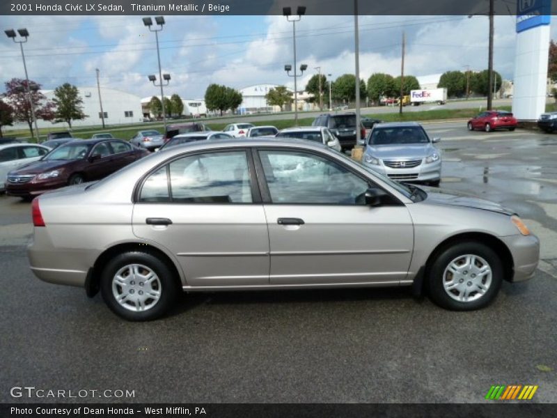 Titanium Metallic / Beige 2001 Honda Civic LX Sedan