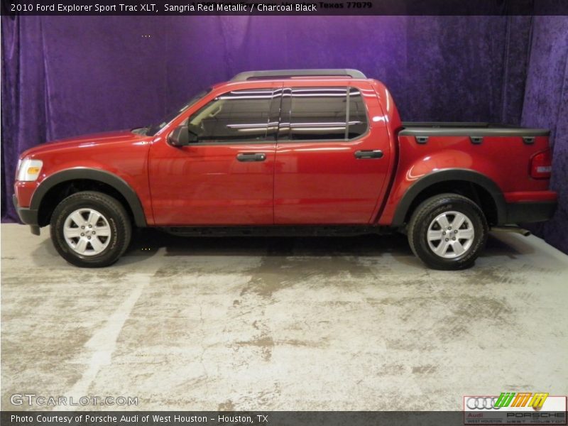 Sangria Red Metallic / Charcoal Black 2010 Ford Explorer Sport Trac XLT