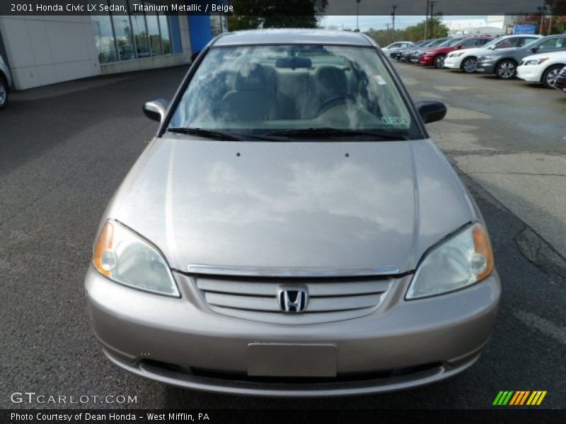 Titanium Metallic / Beige 2001 Honda Civic LX Sedan