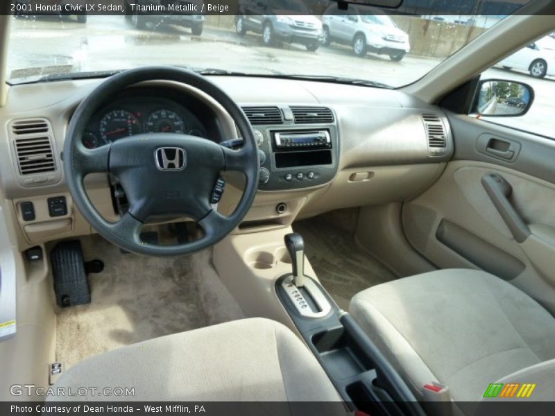 Titanium Metallic / Beige 2001 Honda Civic LX Sedan