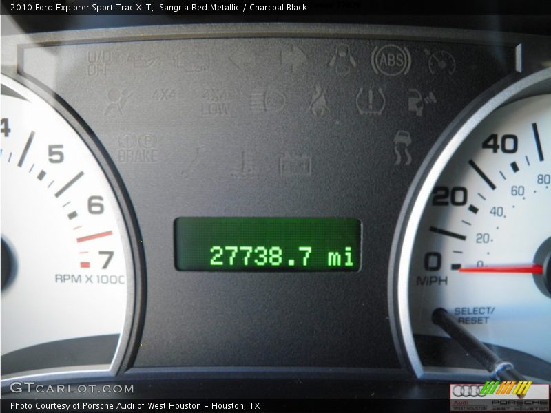 Sangria Red Metallic / Charcoal Black 2010 Ford Explorer Sport Trac XLT