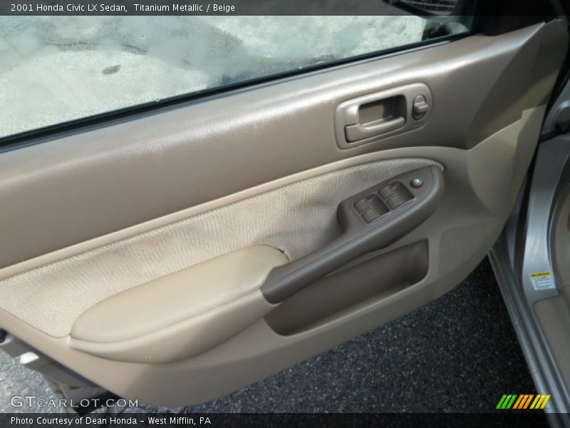 Titanium Metallic / Beige 2001 Honda Civic LX Sedan
