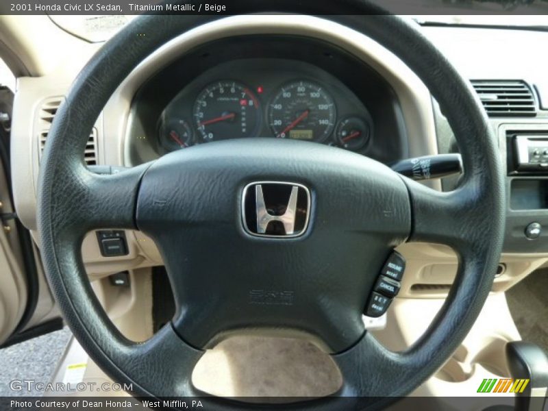 Titanium Metallic / Beige 2001 Honda Civic LX Sedan