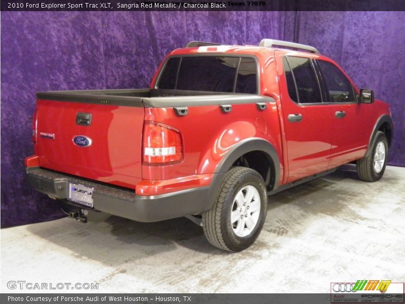 Sangria Red Metallic / Charcoal Black 2010 Ford Explorer Sport Trac XLT