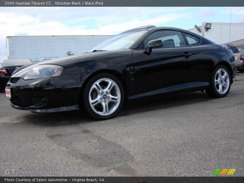Obsidian Black / Black/Red 2006 Hyundai Tiburon GT
