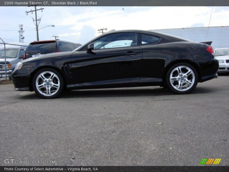 Obsidian Black / Black/Red 2006 Hyundai Tiburon GT