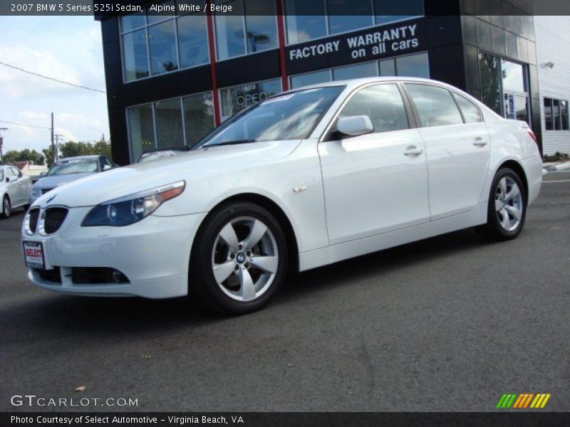 Alpine White / Beige 2007 BMW 5 Series 525i Sedan