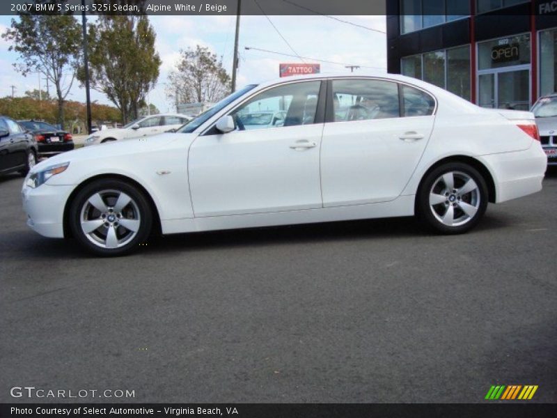 Alpine White / Beige 2007 BMW 5 Series 525i Sedan