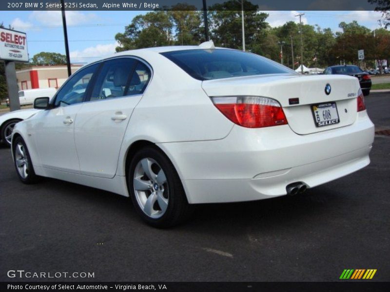 Alpine White / Beige 2007 BMW 5 Series 525i Sedan
