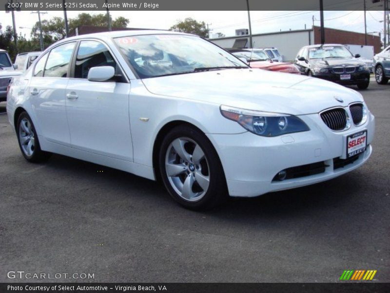 Alpine White / Beige 2007 BMW 5 Series 525i Sedan