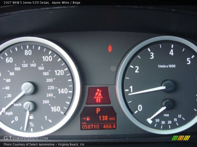 Alpine White / Beige 2007 BMW 5 Series 525i Sedan