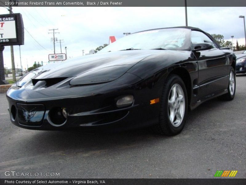 Black / Dark Pewter 1999 Pontiac Firebird Trans Am Convertible