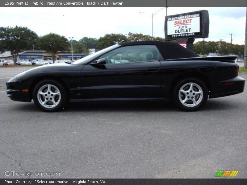 Black / Dark Pewter 1999 Pontiac Firebird Trans Am Convertible