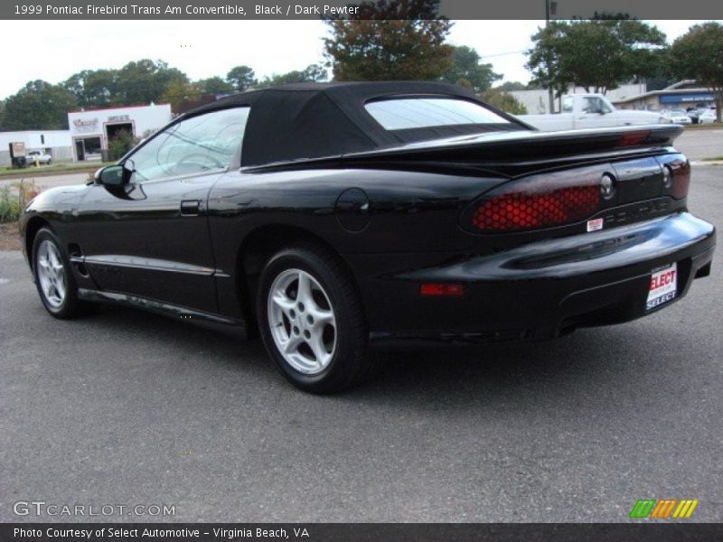 Black / Dark Pewter 1999 Pontiac Firebird Trans Am Convertible