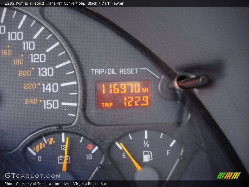 Black / Dark Pewter 1999 Pontiac Firebird Trans Am Convertible