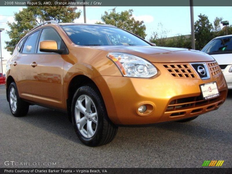 Orange Alloy Metallic / Gray 2008 Nissan Rogue SL AWD