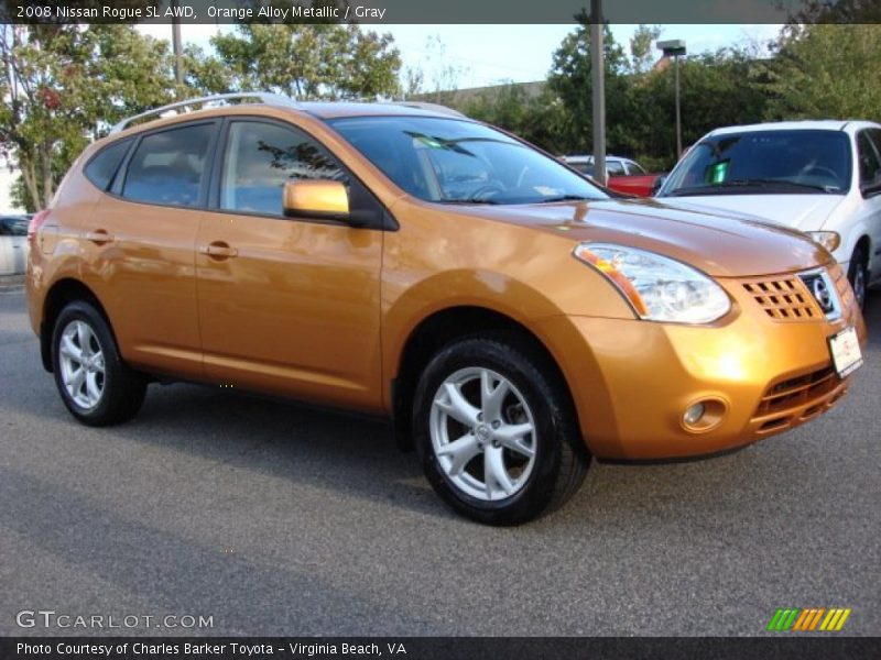 Orange Alloy Metallic / Gray 2008 Nissan Rogue SL AWD