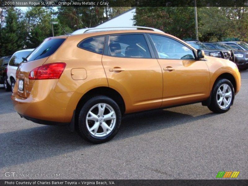 Orange Alloy Metallic / Gray 2008 Nissan Rogue SL AWD