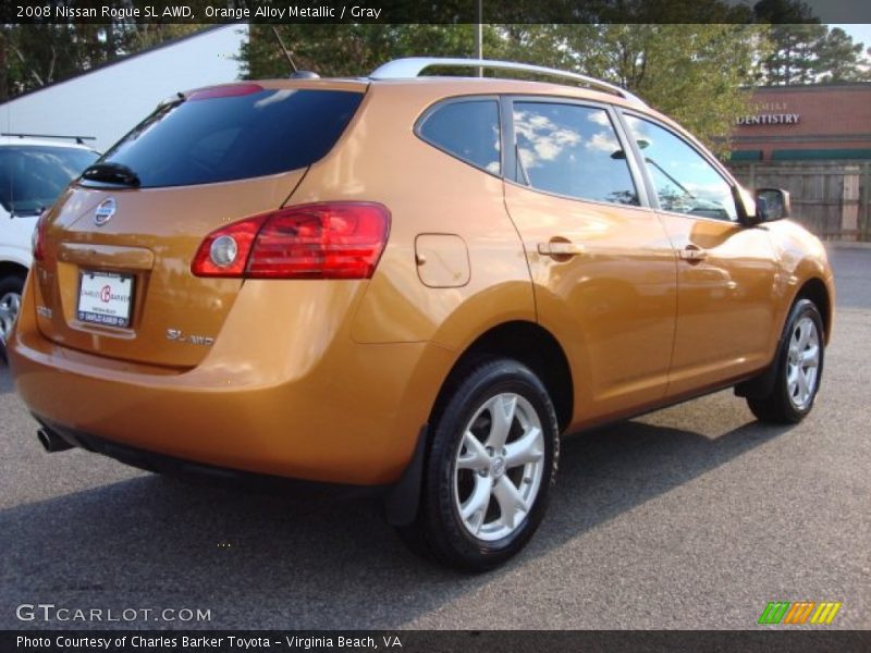 Orange Alloy Metallic / Gray 2008 Nissan Rogue SL AWD