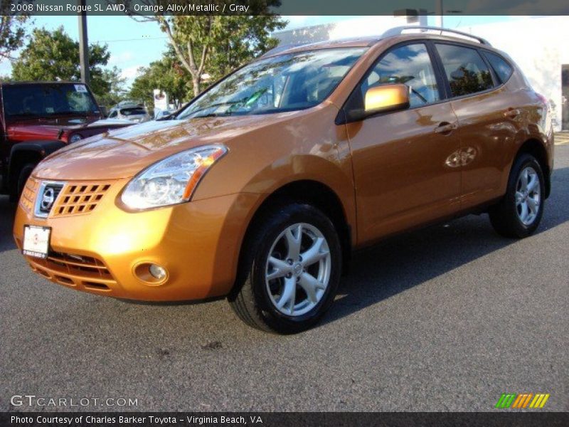 Orange Alloy Metallic / Gray 2008 Nissan Rogue SL AWD