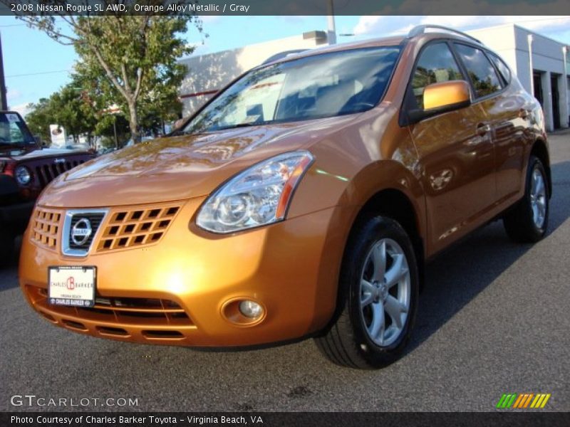 Orange Alloy Metallic / Gray 2008 Nissan Rogue SL AWD