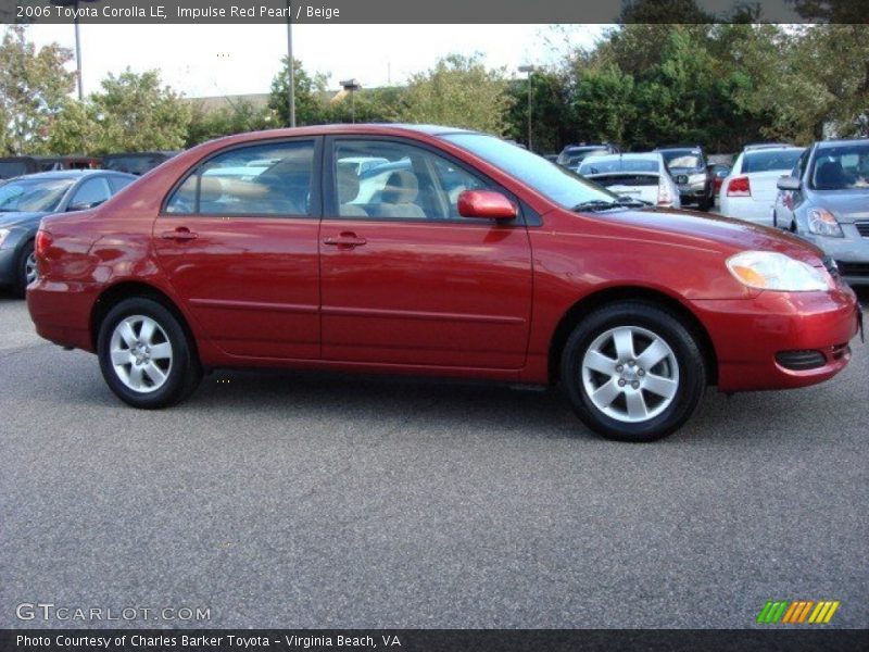 Impulse Red Pearl / Beige 2006 Toyota Corolla LE