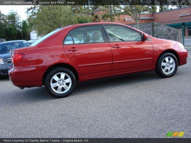 Impulse Red Pearl / Beige 2006 Toyota Corolla LE